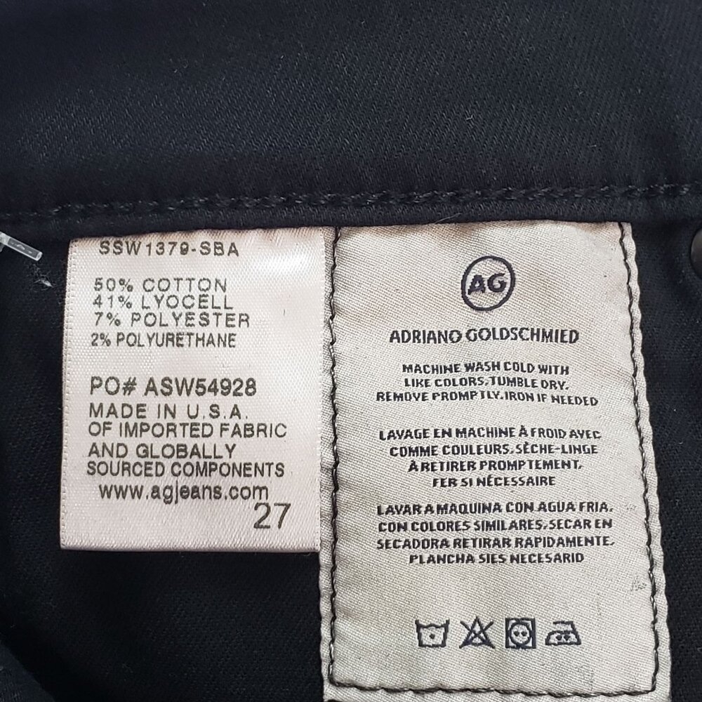 AG Adriano Goldschmied The Farrah Skinny Distressed Women's 27 Black Leatherette - Picture 3 of 16